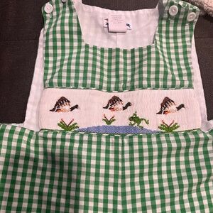B12    Silly Goose Smocked Jon Jon Shortalls